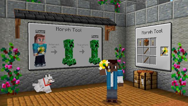 Screenshot of the Minecraft Bedrock Marketplace product MORPH into MOBS! created by Pixelbiester.