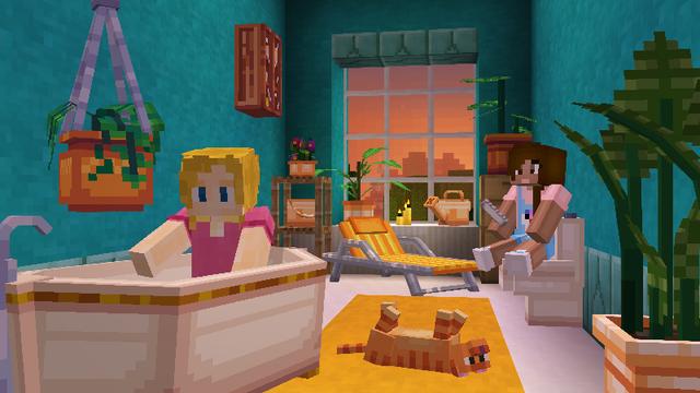 Screenshot of the Minecraft Bedrock Marketplace product Pink Villa created by Pixelbiester.