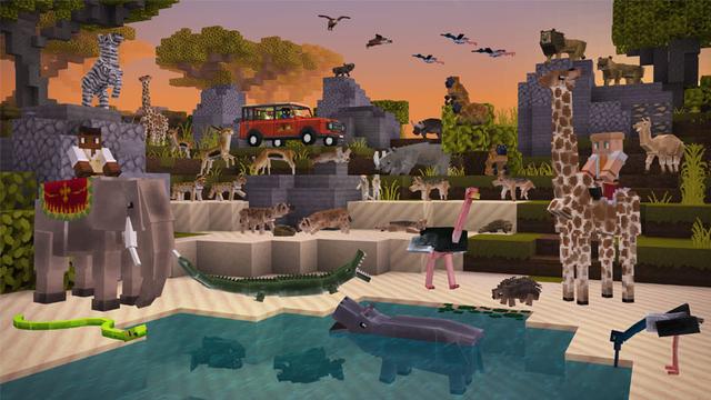 Screenshot of the Minecraft Bedrock Marketplace product Safari Explorers created by Pixelbiester.