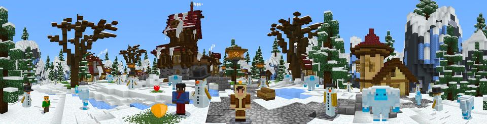 Panorama of the Minecraft Bedrock Marketplace product Snowball Fight created by Pixelbiester.