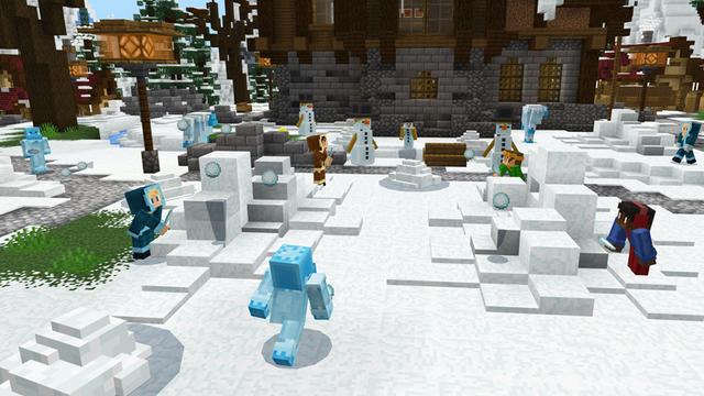 Screenshot of the Minecraft Bedrock Marketplace product Snowball Fight created by Pixelbiester.