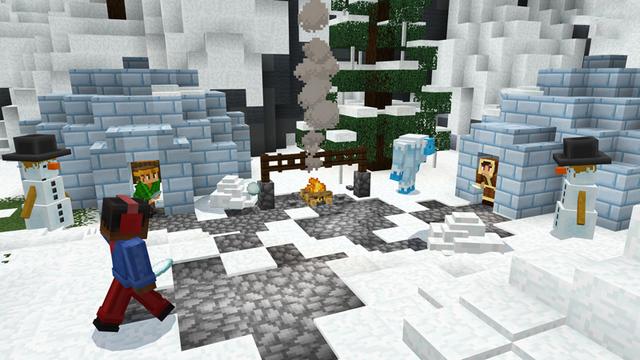 Screenshot of the Minecraft Bedrock Marketplace product Snowball Fight created by Pixelbiester.