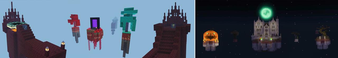 Panorama of the Minecraft Bedrock Marketplace product Spooky Scary Skyblock created by Pixelbiester.