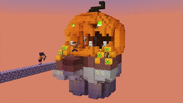 Screenshot of the Minecraft Bedrock Marketplace product Spooky Scary Skyblock created by Pixelbiester.