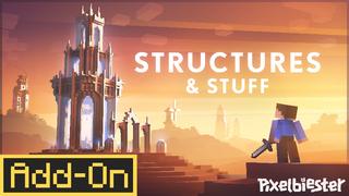 Thumbnail of the Minecraft Bedrock Marketplace product Structures & Stuff Add-On created by Pixelbiester.