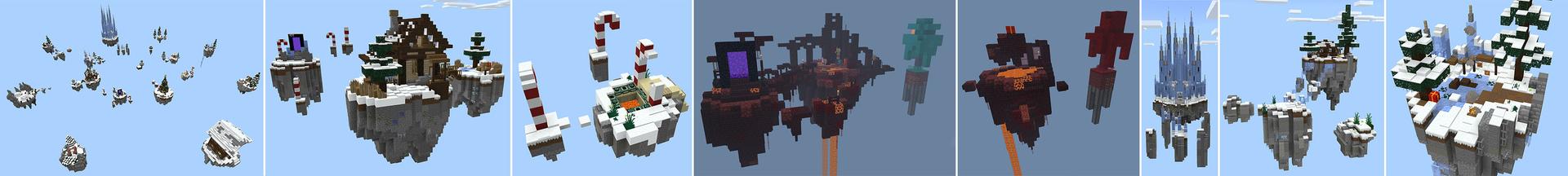 Panorama of the Minecraft Bedrock Marketplace product Winter Skyblock created by Pixelbiester.