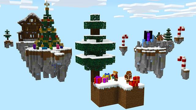 Screenshot of the Minecraft Bedrock Marketplace product Winter Skyblock created by Pixelbiester.