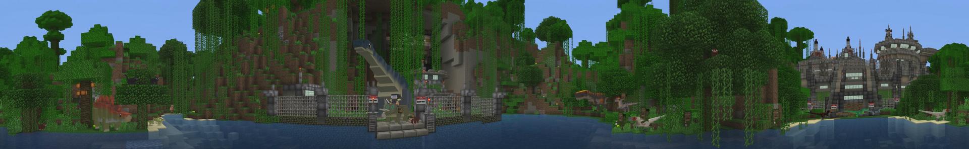 Panorama of the Minecraft Bedrock Marketplace product Dinosaur Island created by PixelHeads.