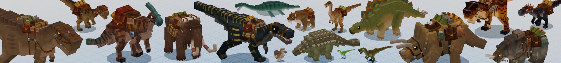 Panorama of the Minecraft Bedrock Marketplace product Dinosaur Add-On created by PixelHeads.