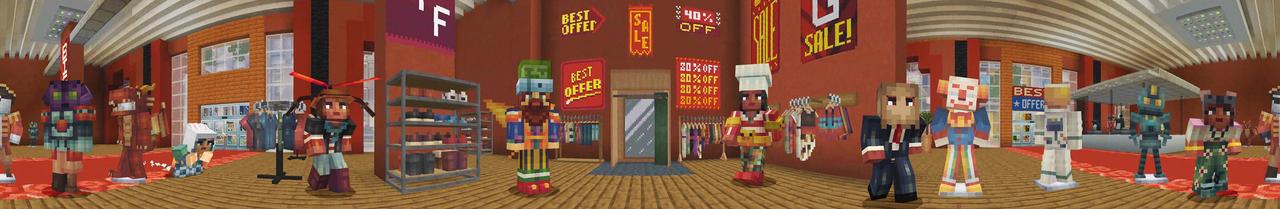 Panorama of the Minecraft Bedrock Marketplace product Dress Up created by PixelHeads.