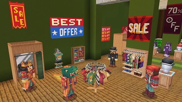 Screenshot of the Minecraft Bedrock Marketplace product Dress Up created by PixelHeads.