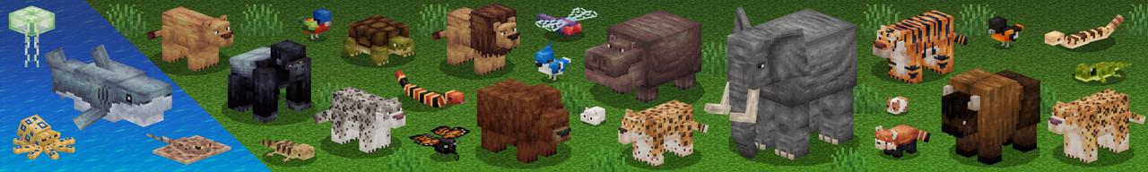 Panorama of the Minecraft Bedrock Marketplace product Wildlife Add-On v1.2 created by PixelHeads.