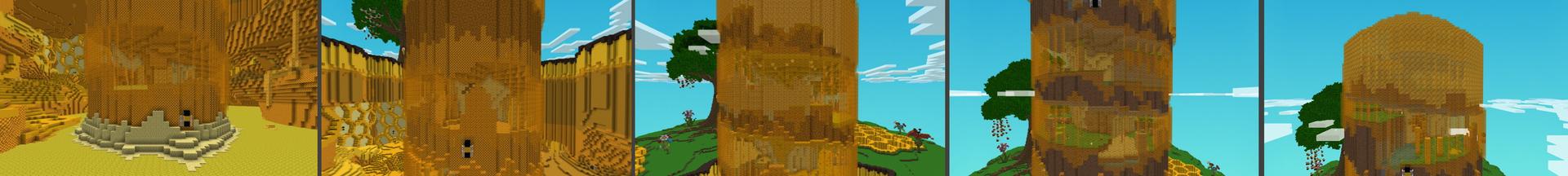 Panorama of the Minecraft Bedrock Marketplace product Bee Tower Parkour created by Pixell Studio.