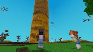 Screenshot of the Minecraft Bedrock Marketplace product Bee Tower Parkour created by Pixell Studio.
