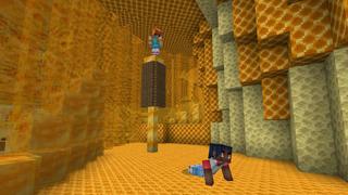 Screenshot of the Minecraft Bedrock Marketplace product Bee Tower Parkour created by Pixell Studio.