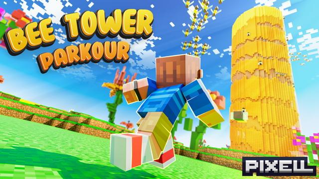Thumbnail of the Minecraft Bedrock Marketplace product Bee Tower Parkour created by Pixell Studio.