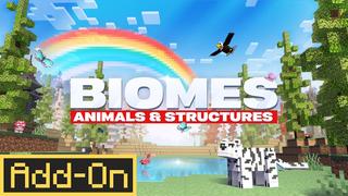 Thumbnail of the Minecraft Bedrock Marketplace product Biomes, Animals & Structures created by Pixell Studio.