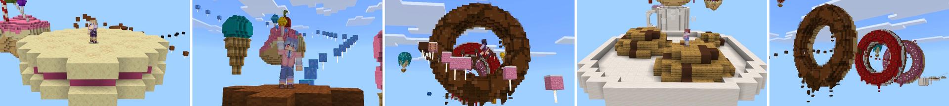 Panorama of the Minecraft Bedrock Marketplace product Candy Parkour created by Pixell Studio.