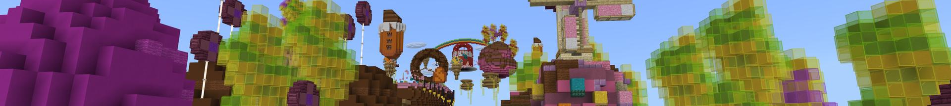 Panorama of the Minecraft Bedrock Marketplace product Candy Parkour created by Pixell Studio.