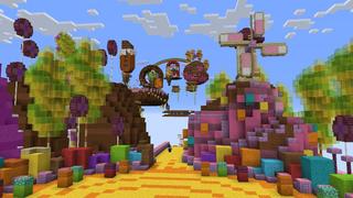 Screenshot of the Minecraft Bedrock Marketplace product Candy Parkour created by Pixell Studio.