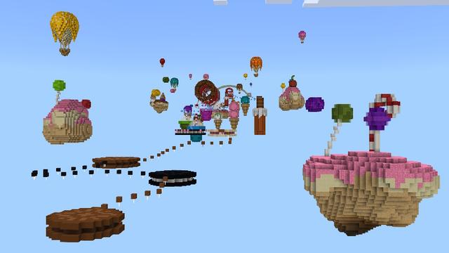 Screenshot of the Minecraft Bedrock Marketplace product Candy Parkour created by Pixell Studio.
