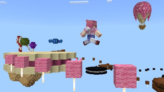 Screenshot of the Minecraft Bedrock Marketplace product Candy Parkour created by Pixell Studio.