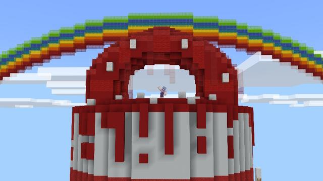 Screenshot of the Minecraft Bedrock Marketplace product Candy Parkour created by Pixell Studio.