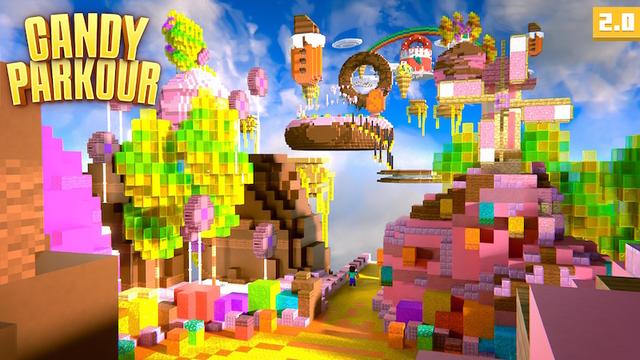 Thumbnail of the Minecraft Bedrock Marketplace product Candy Parkour created by Pixell Studio.