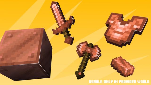 Thumbnail of the Minecraft Bedrock Marketplace product Outils en cuivre created by Pixell Studio.