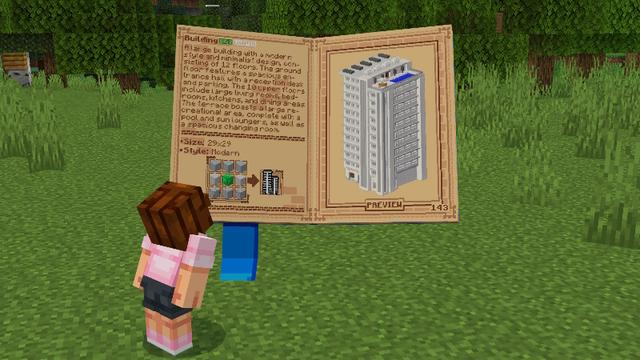 Screenshot of the Minecraft Bedrock Marketplace product Craftable Houses Add-On created by Pixell Studio.