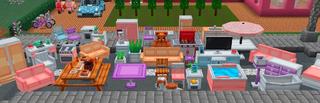 Panorama of the Minecraft Bedrock Marketplace product DreamHouse Furniture created by Pixell Studio.