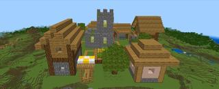 Panorama of the Minecraft Bedrock Marketplace product Giant Village created by Pixell Studio.