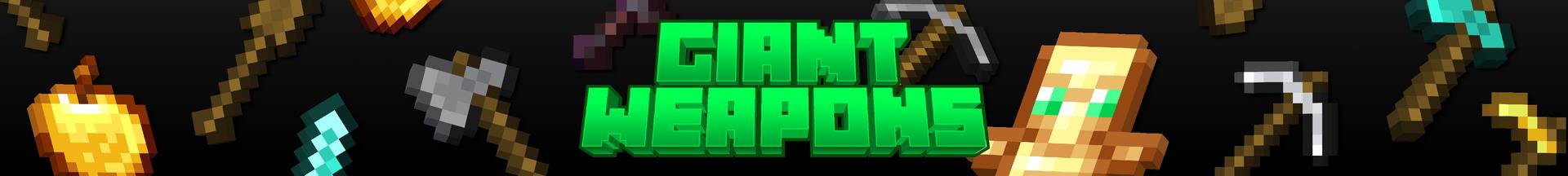 Panorama of the Minecraft Bedrock Marketplace product Giant Weapons created by Pixell Studio.