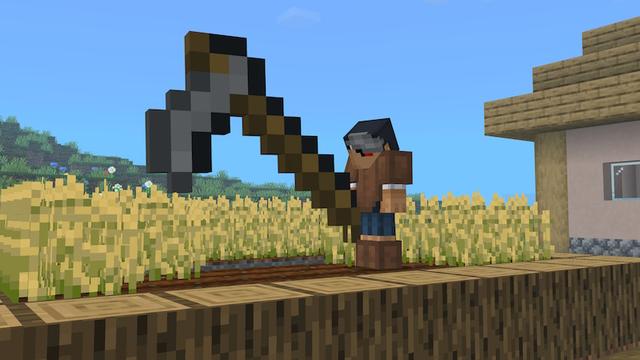 Screenshot of the Minecraft Bedrock Marketplace product Giant Weapons created by Pixell Studio.