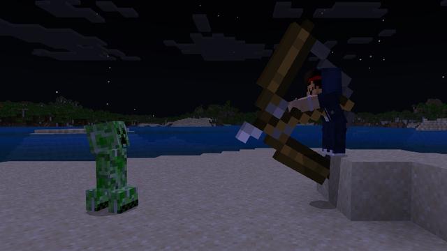 Screenshot of the Minecraft Bedrock Marketplace product Giant Weapons created by Pixell Studio.