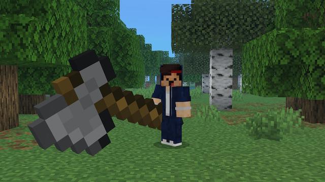 Screenshot of the Minecraft Bedrock Marketplace product Giant Weapons created by Pixell Studio.