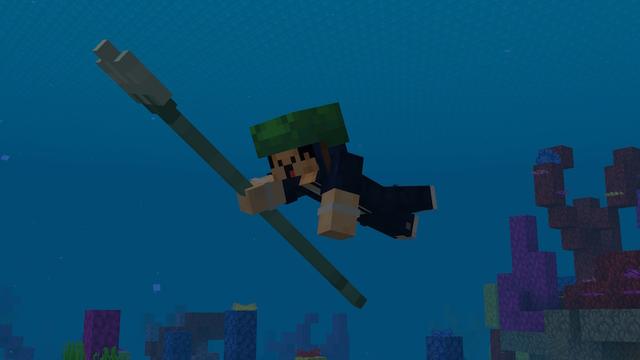 Screenshot of the Minecraft Bedrock Marketplace product Giant Weapons created by Pixell Studio.
