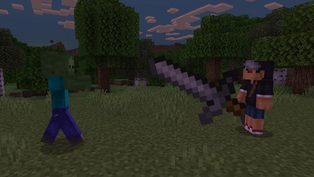Screenshot of the Minecraft Bedrock Marketplace product Giant Weapons created by Pixell Studio.