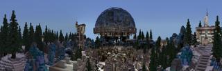 Panorama of the Minecraft Bedrock Marketplace product Glacial Frontier created by Pixell Studio.