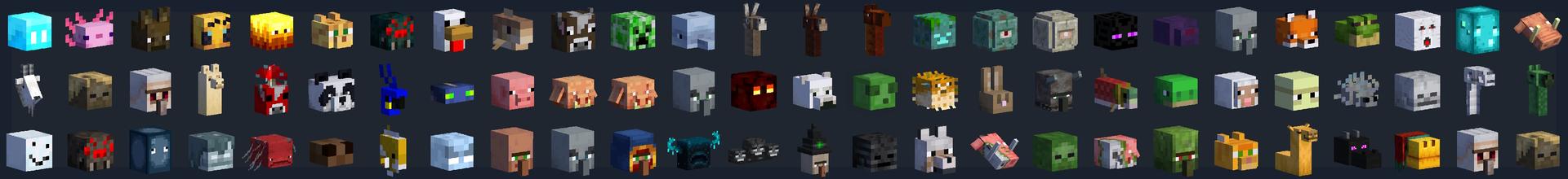 Panorama of the Minecraft Bedrock Marketplace product Heads Expansion created by Pixell Studio.