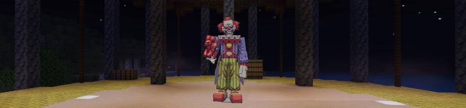 Panorama of the Minecraft Bedrock Marketplace product Horror Circus Add-on created by Pixell Studio.