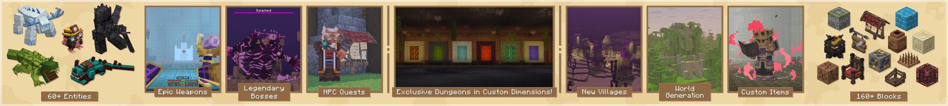 Panorama of the Minecraft Bedrock Marketplace product Journey Add-On created by Pixell Studio.