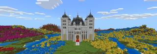 Panorama of the Minecraft Bedrock Marketplace product Lucky Block Castle created by Pixell Studio.