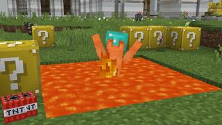 Screenshot of the Minecraft Bedrock Marketplace product Lucky Block Castle created by Pixell Studio.