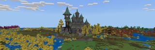 Panorama of the Minecraft Bedrock Marketplace product Lucky Block World created by Pixell Studio.