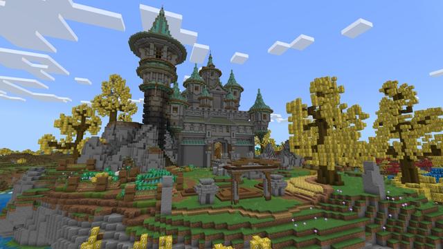Screenshot of the Minecraft Bedrock Marketplace product Lucky Block World created by Pixell Studio.