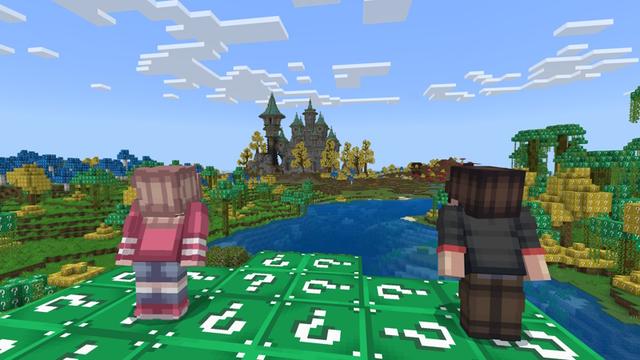 Screenshot of the Minecraft Bedrock Marketplace product Lucky Block World created by Pixell Studio.