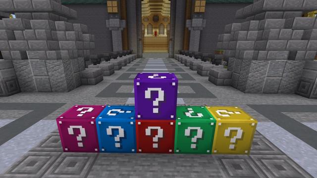 Screenshot of the Minecraft Bedrock Marketplace product Lucky Block World created by Pixell Studio.