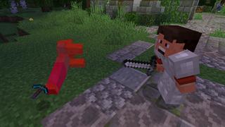 Screenshot of the Minecraft Bedrock Marketplace product Mobs Drop OP Loot created by Pixell Studio.