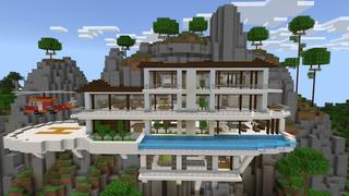 Screenshot of the Minecraft Bedrock Marketplace product Mountain Tycoon Mansion created by Pixell Studio.
